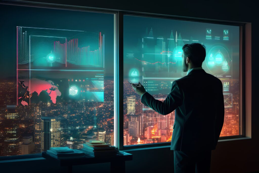Marsad Group 15 businessman working futuristic office